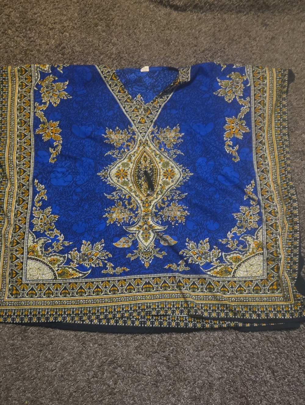Women's Blue Bohemian Print Jeans Top One Size